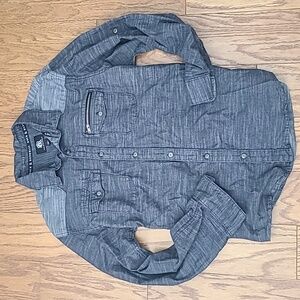 Mens ROCK & REPUBLIC Casual Long Sleeve Shirt with silver hardware 🔥💪 S